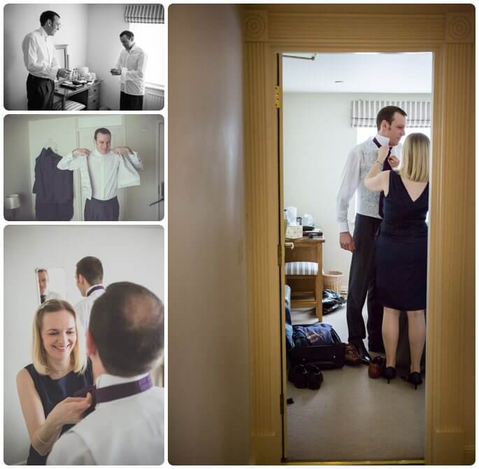 Groom getting ready